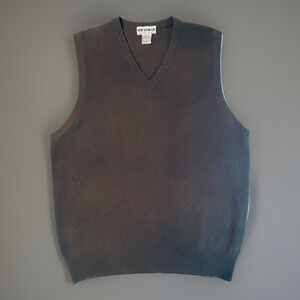 Braemar 100% Cashmere Sweater Vest Mens Small Brown V Neck Classic